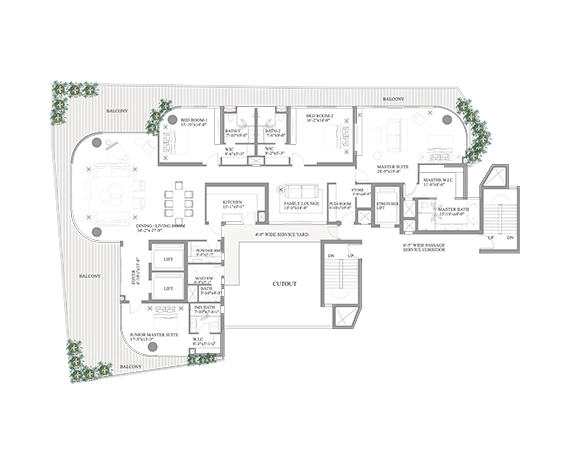 4 BHK Floor plan