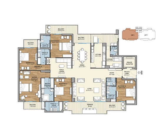 3 BHK Floor plan