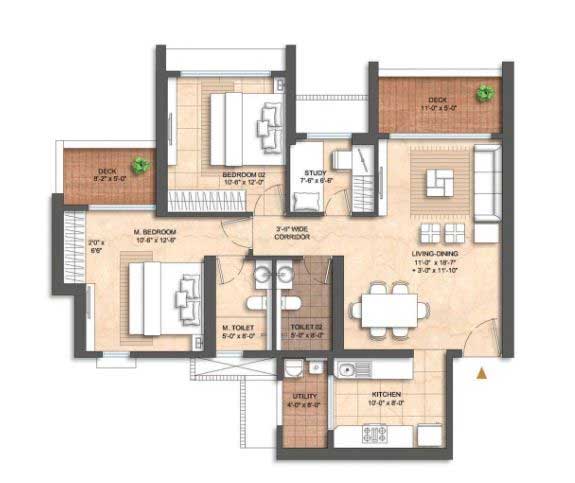 Mahindra Vicino Floor Plan 1