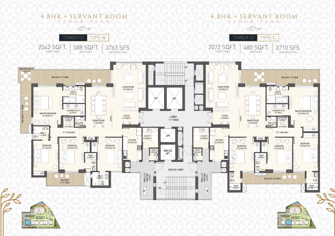 3 BHK Floor plan