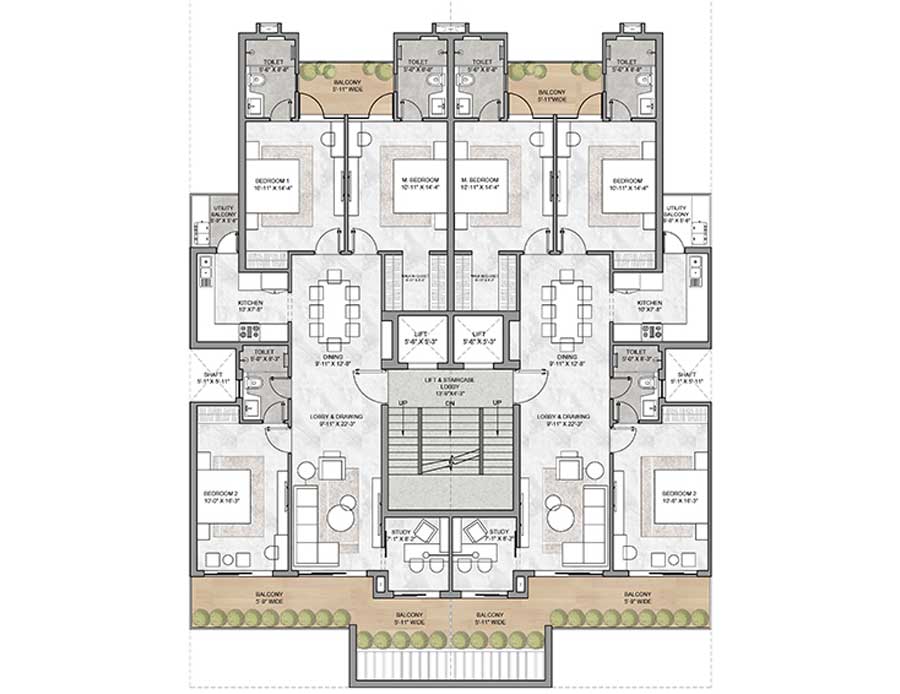 Floor Plan 3 BHK