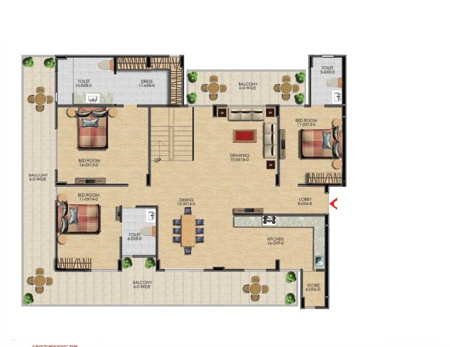 Floor Plan 5 BHK