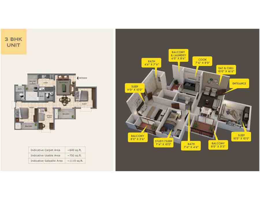 Floor Plan 3 BHK